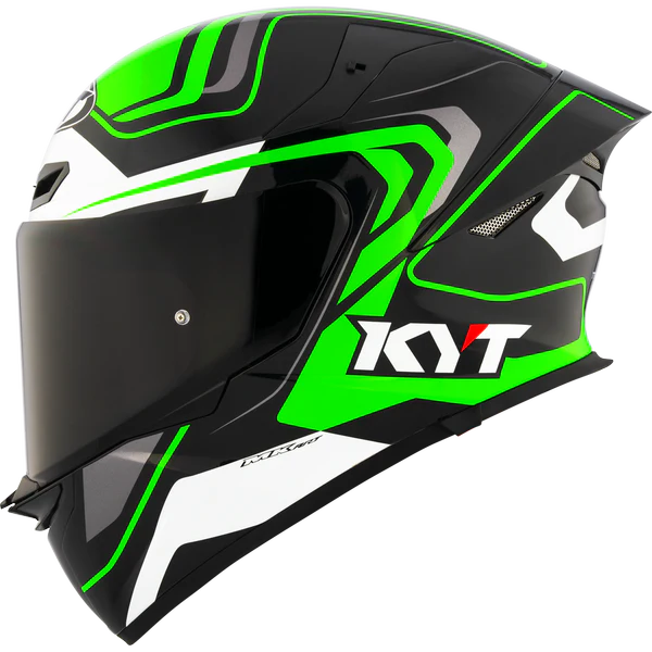 KYT TT Revo Overtech Black Green - Helmet (S)